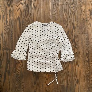 Polka Dotted Black/White Bershka Top